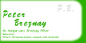 peter breznay business card